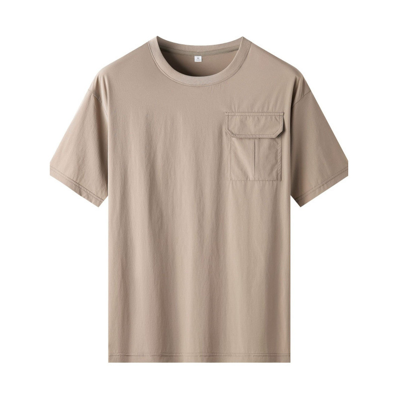 Men's Quick-Drying T-Shirt, Breathable Fabric, Quick-Drying, Stretchy, Cool, Lightweight, Skin-Friendly, Easy to Wash, No Ironing, Group Purchase, Two-Piece Cross