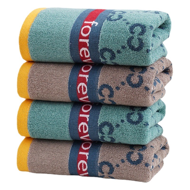 Cotton yarn-dyed jacquard towel thickened 120g adult household face towel absorbent gift towel customization