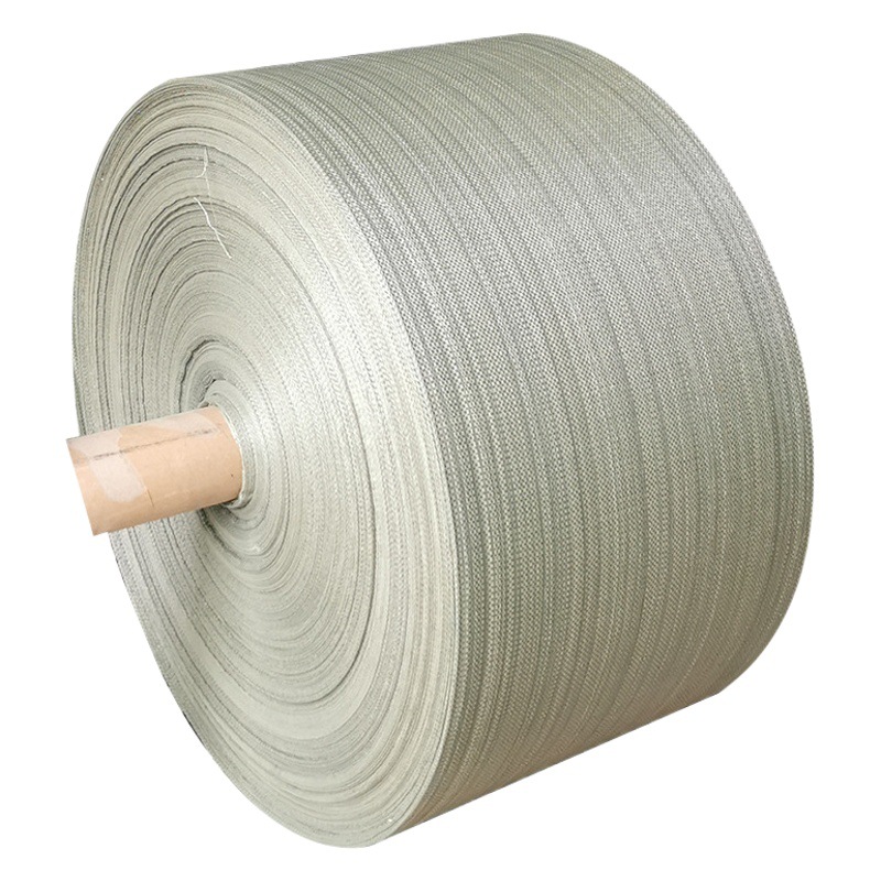 Gray Woven Bag Tube Cloth Roll Plastic Sack Packaging Snakeskin Bag Tube Cloth Printing Semi-Finished Wrapping Wholesale