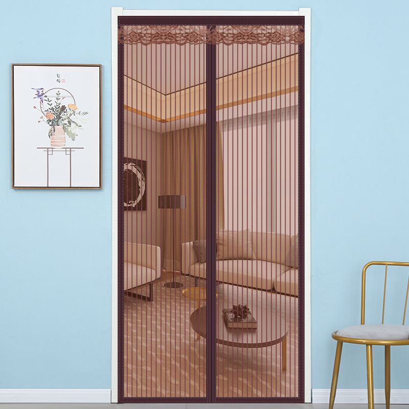 Picture of New Simple Stripesd Pure Color Anti-Mosquito Door Curtain Magnetic Soft Gauze Door Curtain No Punching Bedroom Living Room Anti-Fly Ventilation Curtain