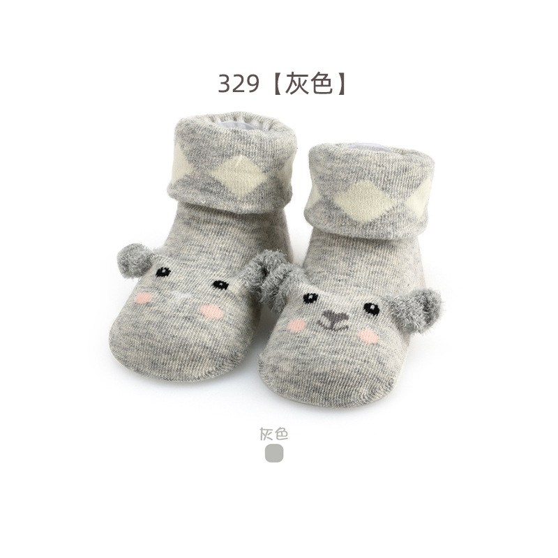 Picture of Newborn baby socks spring and autumn thin baby socks cartoon toddler floor socks dispensing non-slip 0-6 months children's socks