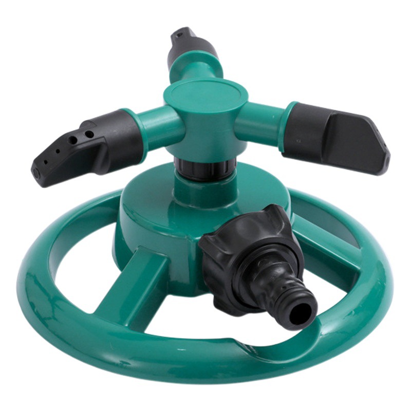 Round chassis plastic garden 360 degree automatic rotating three fork sprinkler sprinkler lawn irrigation sprinkler wholesale
