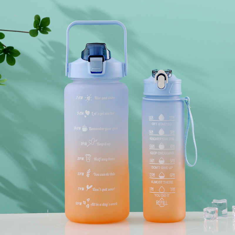 Picture of Two-piece Gradient Sports Large Cup Fitness Kettle Portable Outdoor Internet Celebrated Plastic Large Capacity Space Cup for Girls
