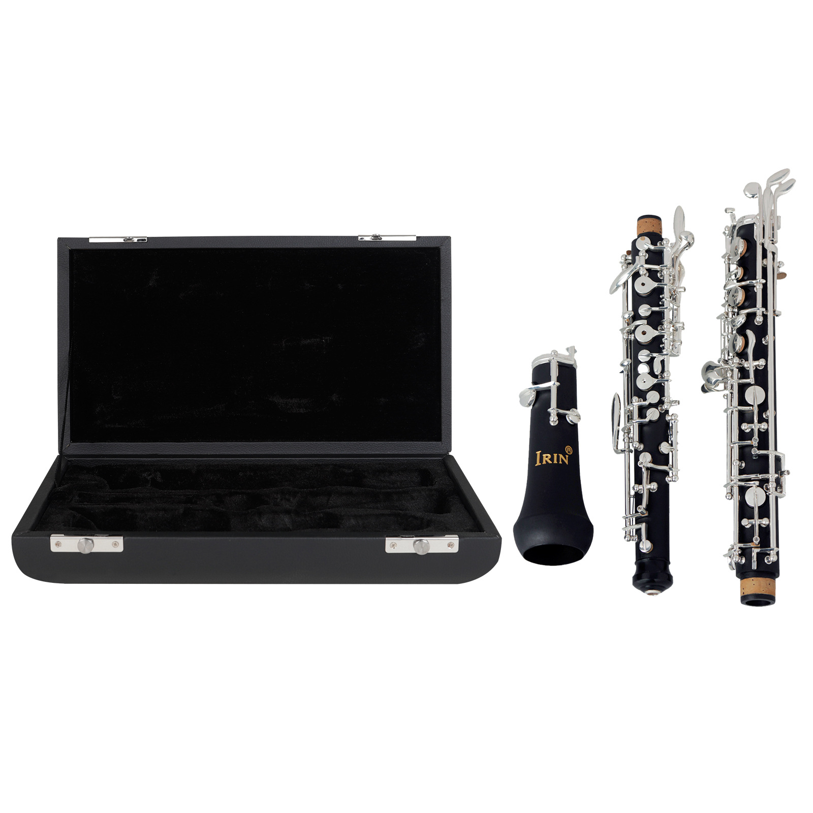 Wholesale high-grade oboe storage box portable PU metal press lock oboe protection box musical instrument leather box