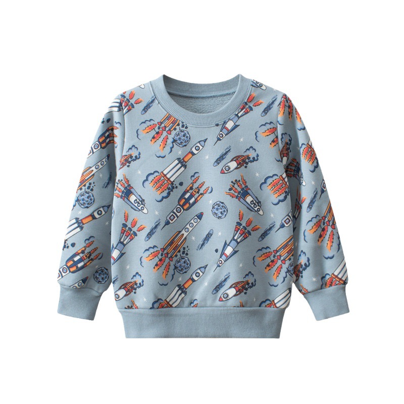 Picture of 27kids Korean style children's clothing autumn and winter men's sweater fleece-lined cartoon baby clothes live supply one-piece delivery