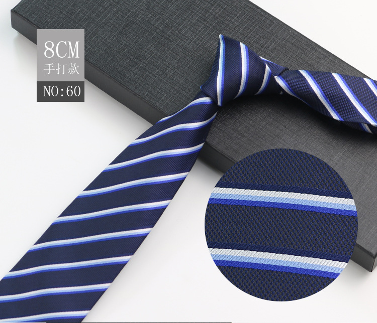 Picture of Men's Tie Business Shirt Stripesd Security Professional Formal Wear Wholesale Plus Logo Manufacturer 8cm Hand-Made
