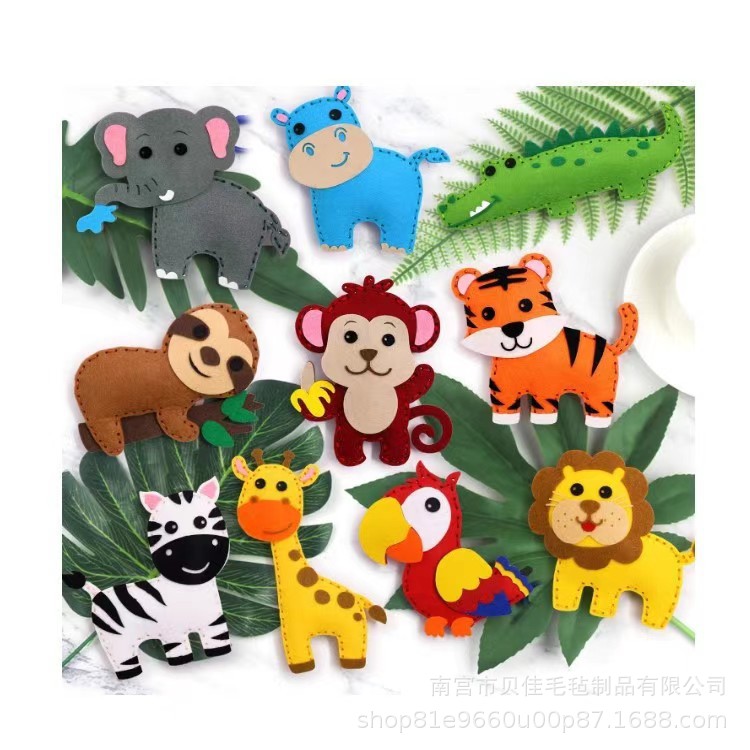 Cross-border dyd children's felt educational toy creative handmade marine rainforest jungle animal sewing material set