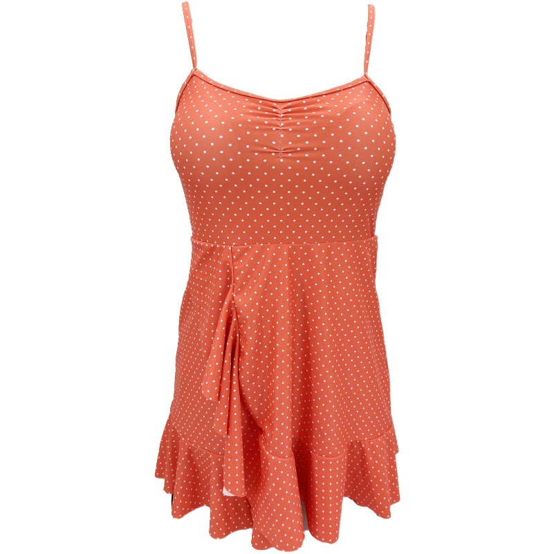 South Korea New Swimwear Women's Summer one-piece Skirt Conservative Student Belly-covering Slimming Sexy Gather-up Women's Swimwear