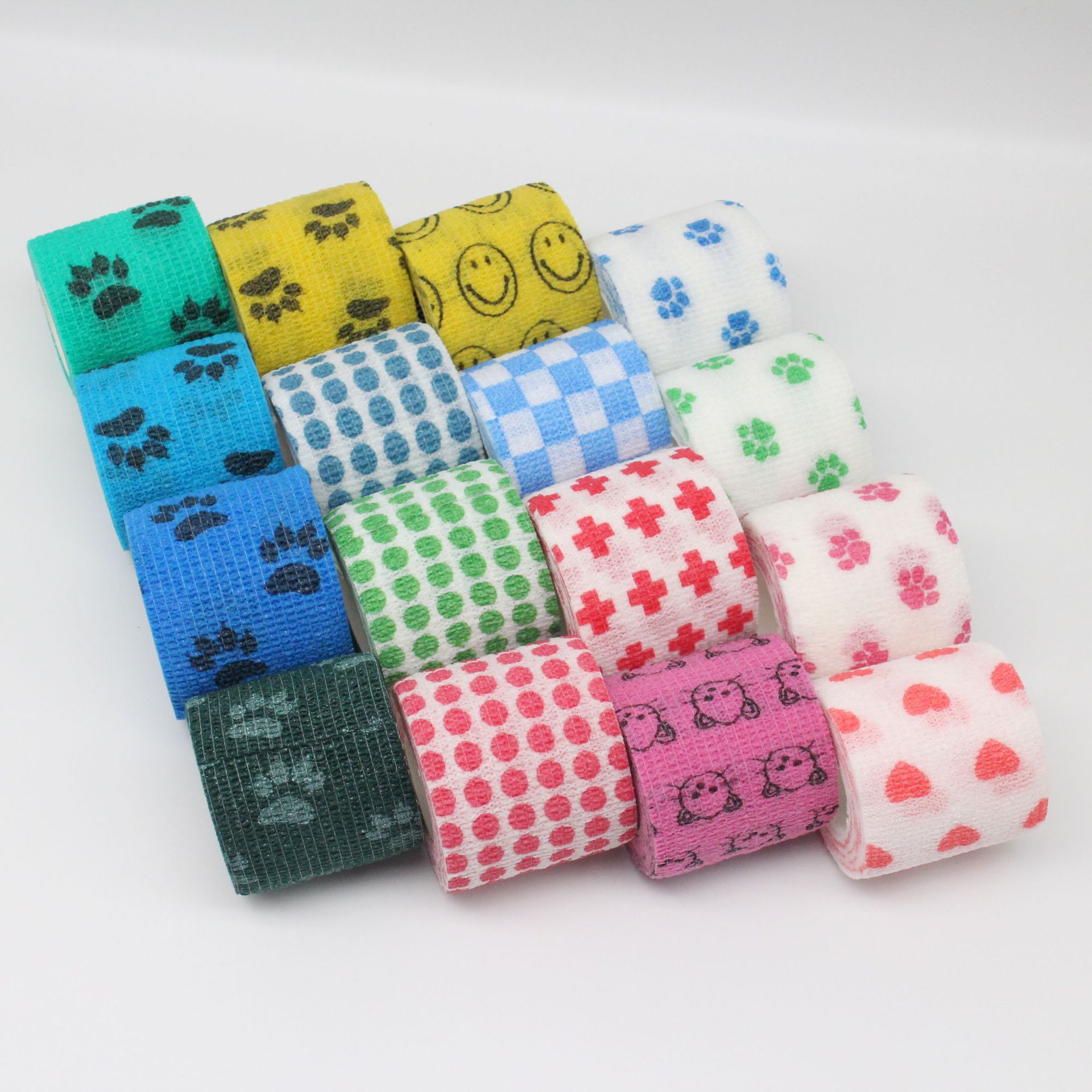 Picture of Factory wholesale non-woven self-adhesive elastic elastic bandage sports protection ankle pet print finger bandage