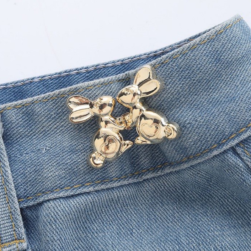 Picture of Chinese Knot Waist Buckle Pair Buckle Flat Bottom Removable Nail-free Seam-free Button Girl's Trouser Skirt Waist Size Change Artifact