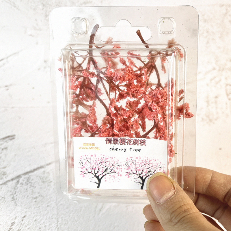 Picture of Scene Model cherry blossom tree diy handmade micro landscape set cherry blossom garden baby house layout