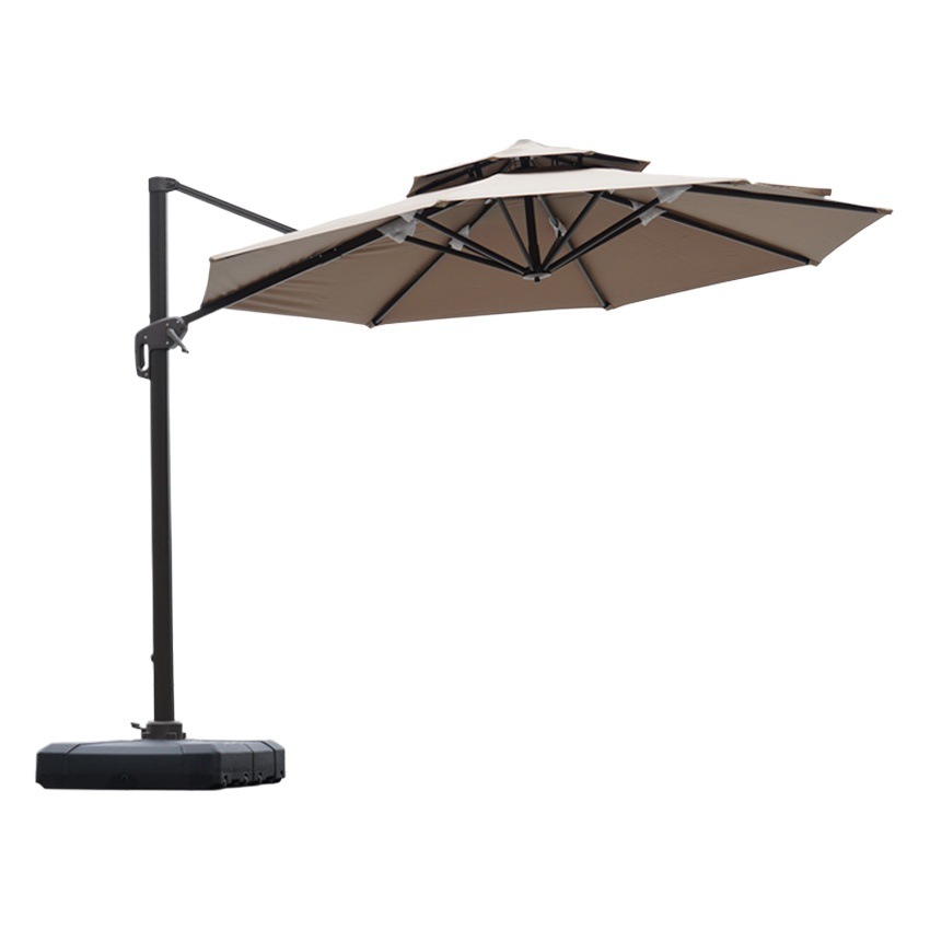 Picture of Large Garden Roman Umbrella Outdoor Parasol with Light Four-Corner Umbrella Courtyard Rooftop Outdoor Commercial Stall Advertising Umbrella