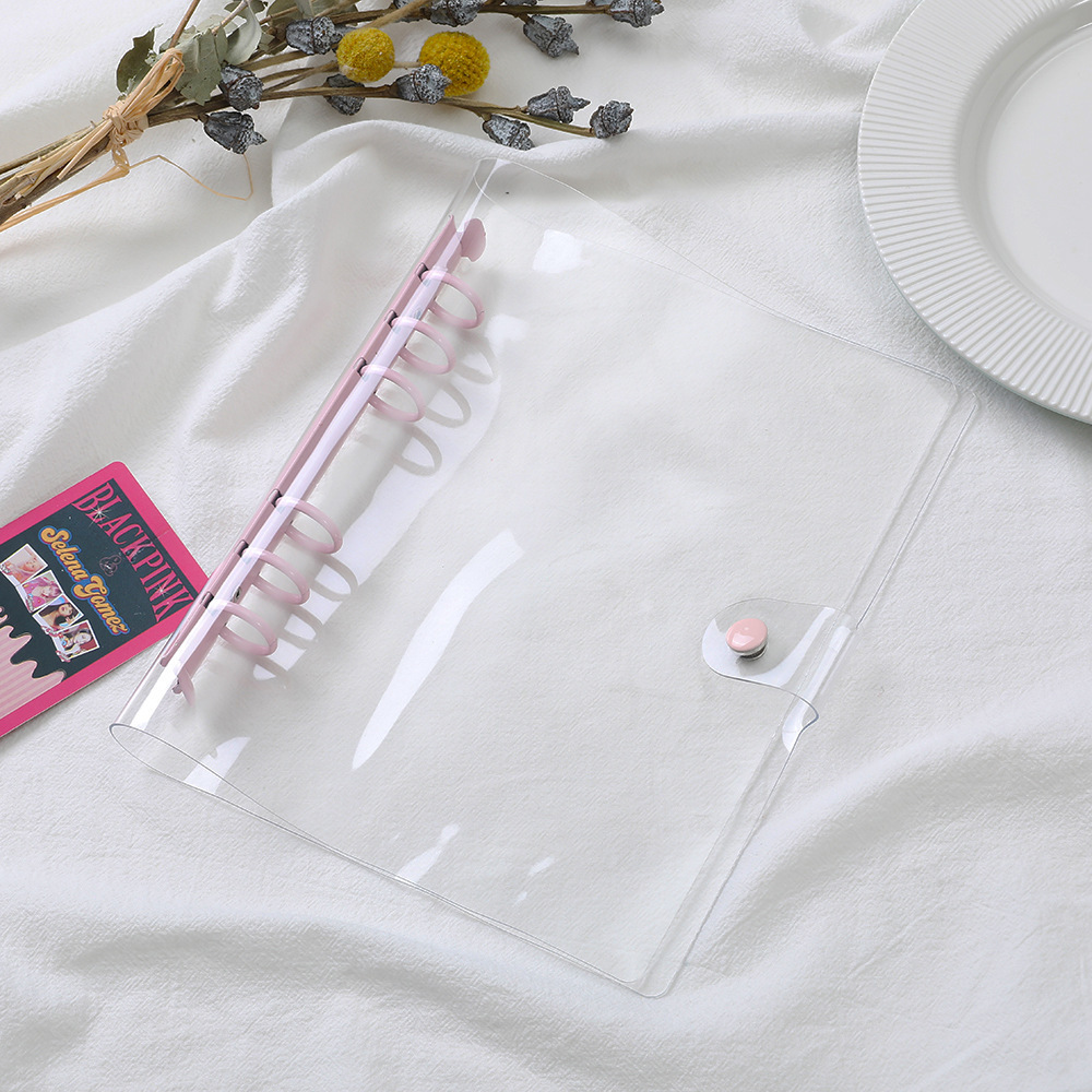 Picture of Ready-Made Pvc Transparent Binder Cover, Portable Travel Binder Set, Student Planner Notebook Binder Cover