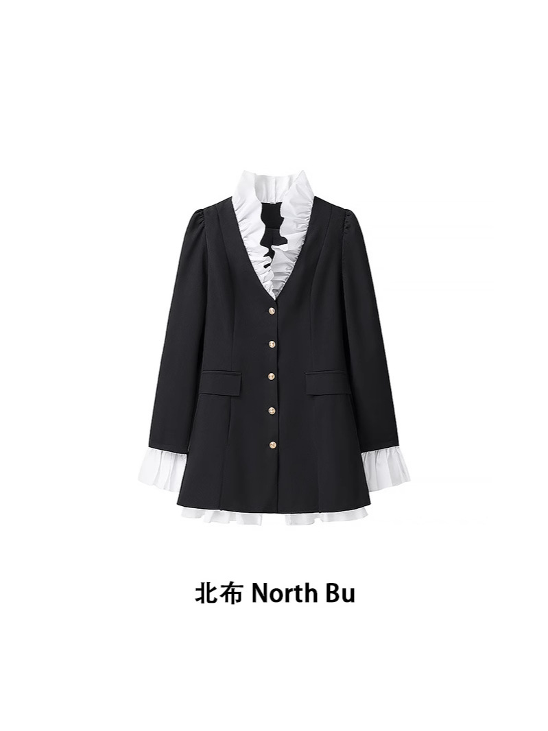 Homemade European and American-style Foreign Trade New Women's Loose Mid-length High-end Goddess Style Suit Button Shirt Dress