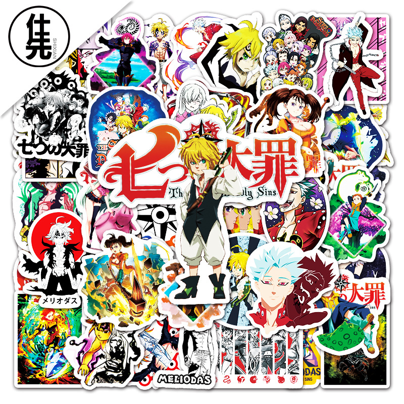 52 Japanese Anime Seven Deadly Sins Graffiti Personalized Luggage Laptop Car Motorcycle Refrigerator Decorative Stickers