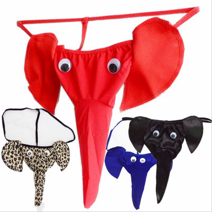 Cartoon Sexy Men's Sexy Underwear Elephant Thong T-Pants Sexy Underwear Wholesale See-Through Feeling