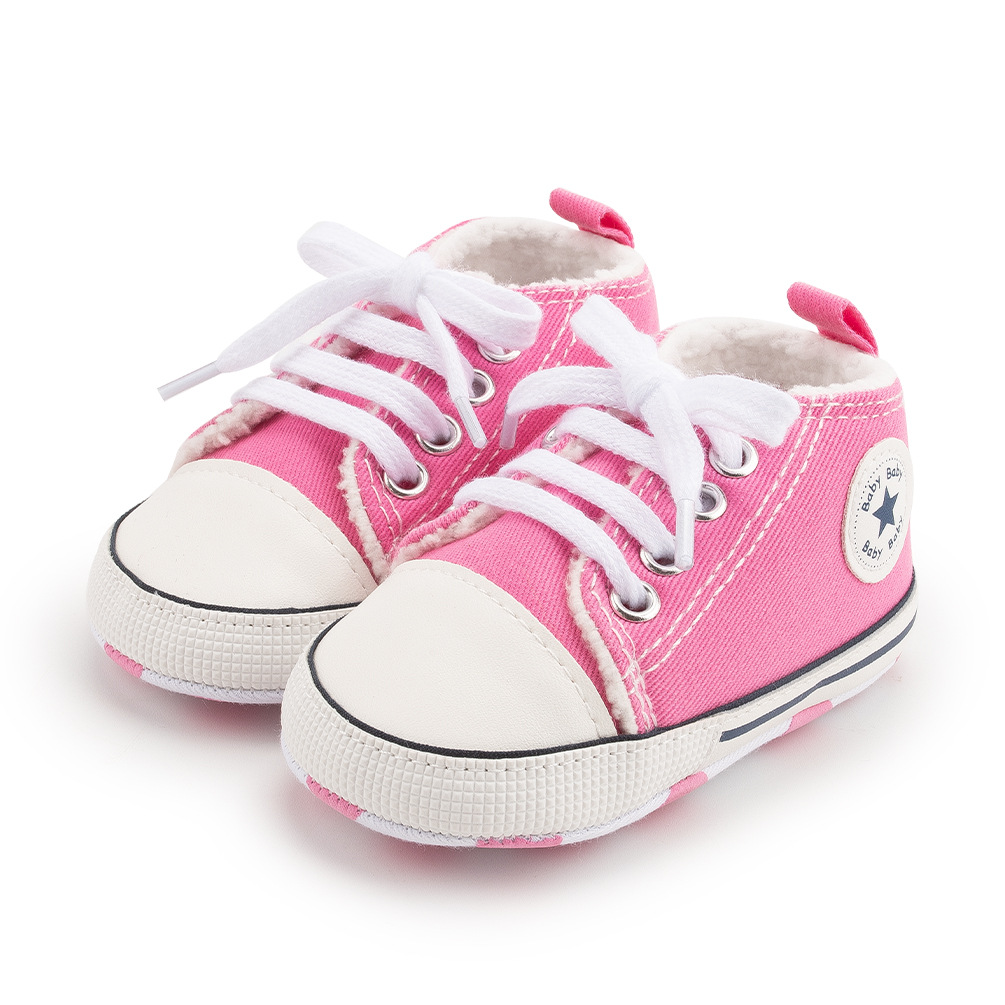 Picture of New winter baby shoes cotton shoes fleece-lined warm canvas shoes baby non-slip soft bottom toddler shoes baby shoes