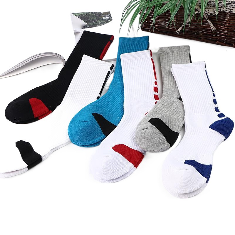 Classic High-Top Towel-Soled Sports Socks, Terry Thickened Non-Slip Elite Basketball Socks, Men's High Socks