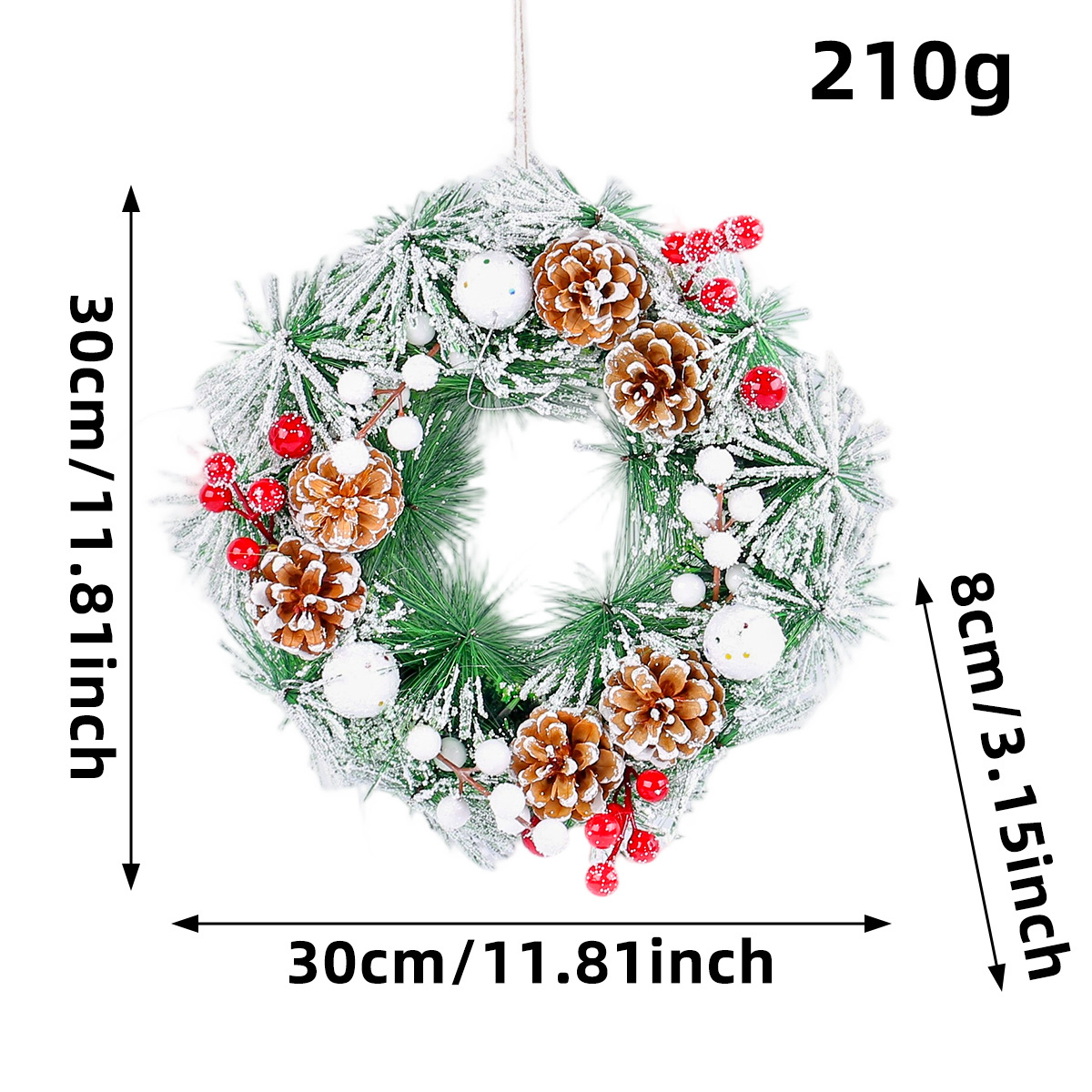 Picture of Christmas Wreath Wholesale 2022 New Simulated Wreath Christmas Decorations Handmade Wreath Door Hanging Window Decorations
