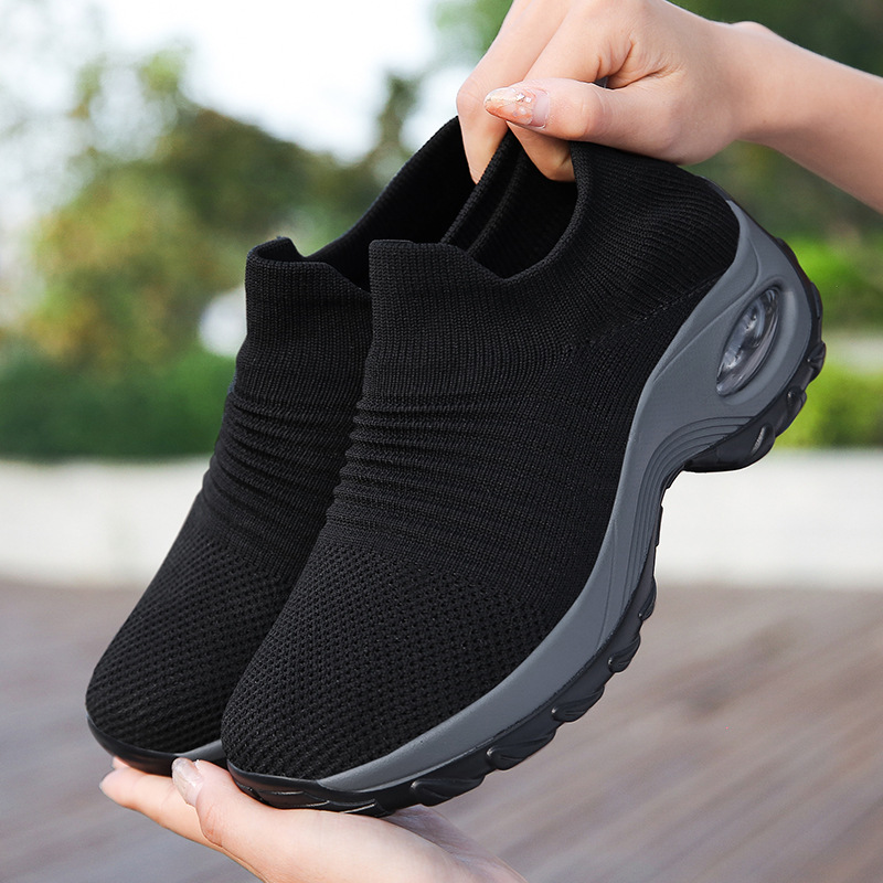 Picture of Cross-Border Hot Style Large Size Women's Shoes Air Cushion Fly Woven Casual Shoes Slip-On Shoes Fashion Rocking Shoes Quanzhou Sports Shoes