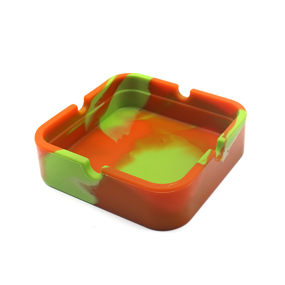 Picture of New silicone round ashtray camouflage mixed color psychedelic ashtray ashtray ashtray Cup printing logo ashtray