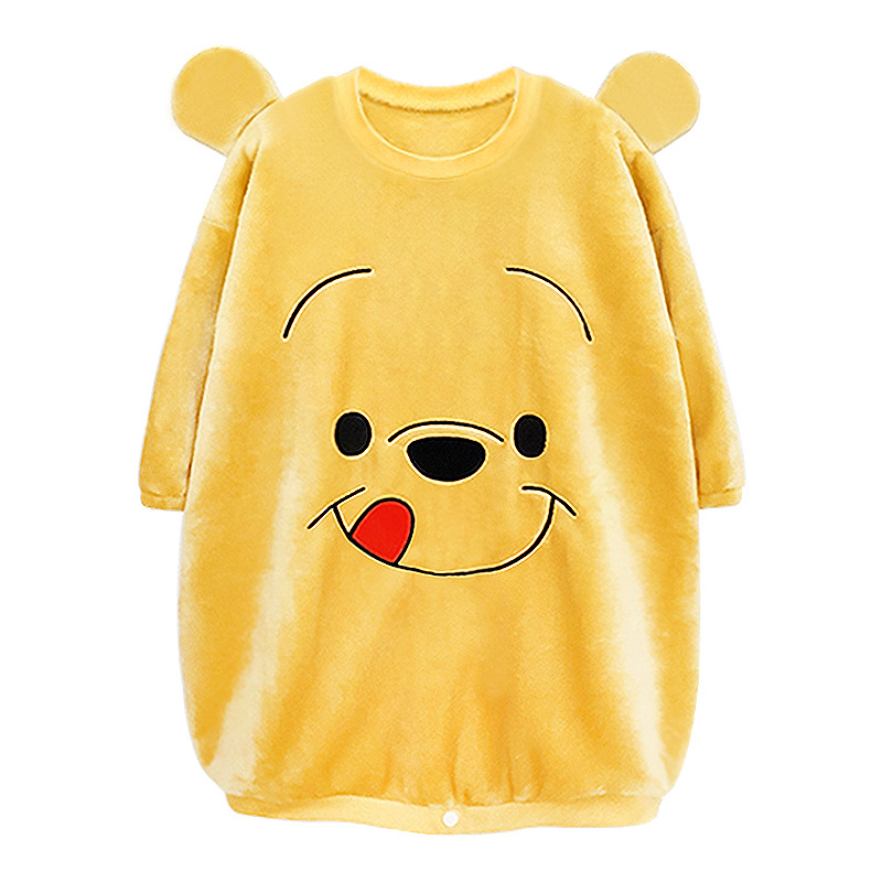 Picture of 10-30kg Middle and Large Children Can Open Button Anti-Kick and Anti-Cold Sleeping Bag Primary School Dormitory Autumn and Winter Coral Velvet Thermal Robe