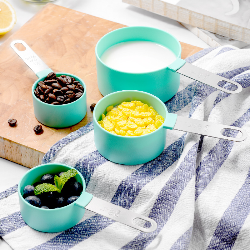 Picture of New stainless steel handle measuring cup 8 piece set plastic measuring spoon measuring spoon Baking set kitchen gadget measuring spoon