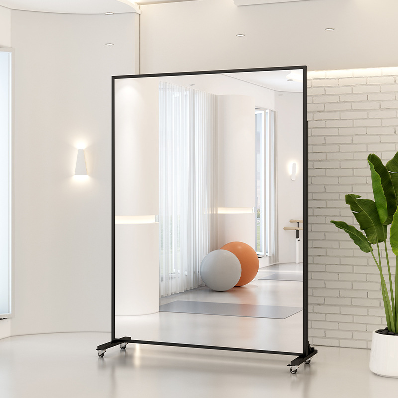Wholesale Movable Dance Mirror, Universal Wheel Floor Mirror, Home Mirror, Full Body Mirror, Yoga Fitness Practice Room