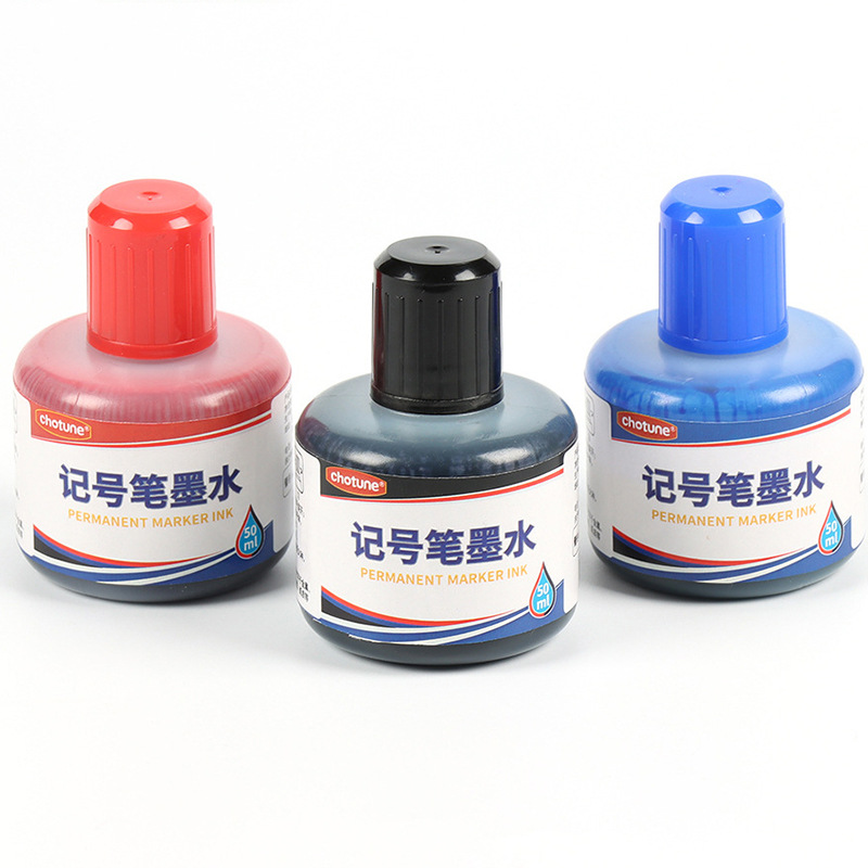 Marking pen ink supplement liquid black oily non-fading non-erasable line pen marking pen oily ink wholesale