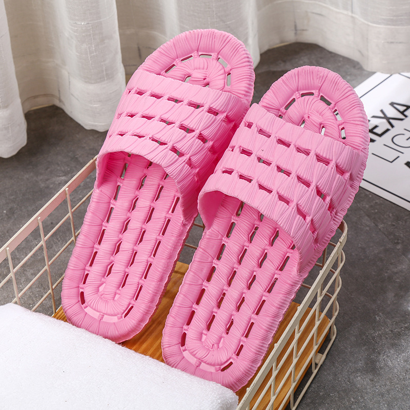 Couple Leaking Slippers Indoor Non-Slip Bathing Home Bathroom Slippers Four-Season Quick-Drying Soft Bottom Leaking Slippers Eva