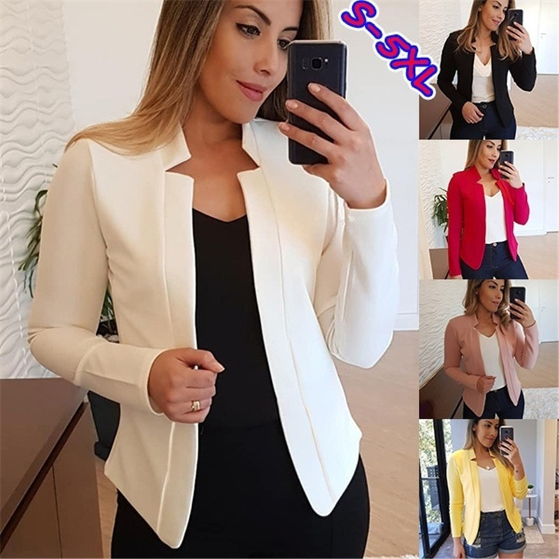 2025 Spring and Autumn New Product Amazon Temu European and American Solid Color Casual Professional Small Blazer Top Cardigan Women's Clothing