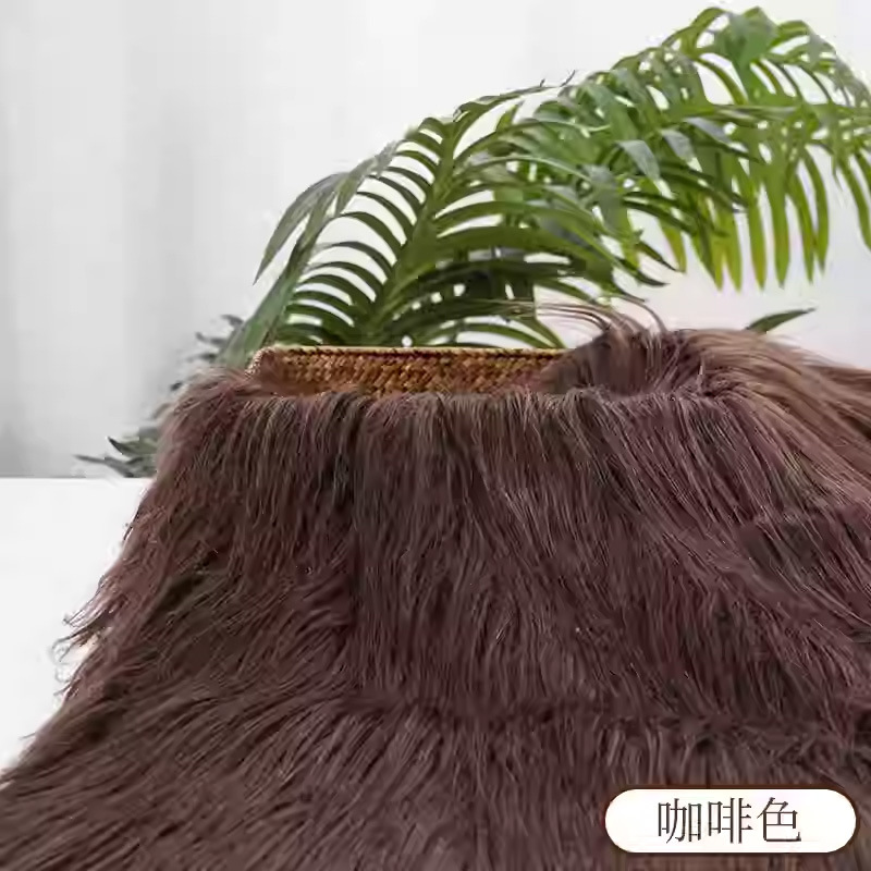 Picture of Falling Wool Plush Fabric 9cm Beast Dress Beast Hair Long Hair Roll Bundle Fried Hair Long Hair Hand-made Cotton Doll DIY