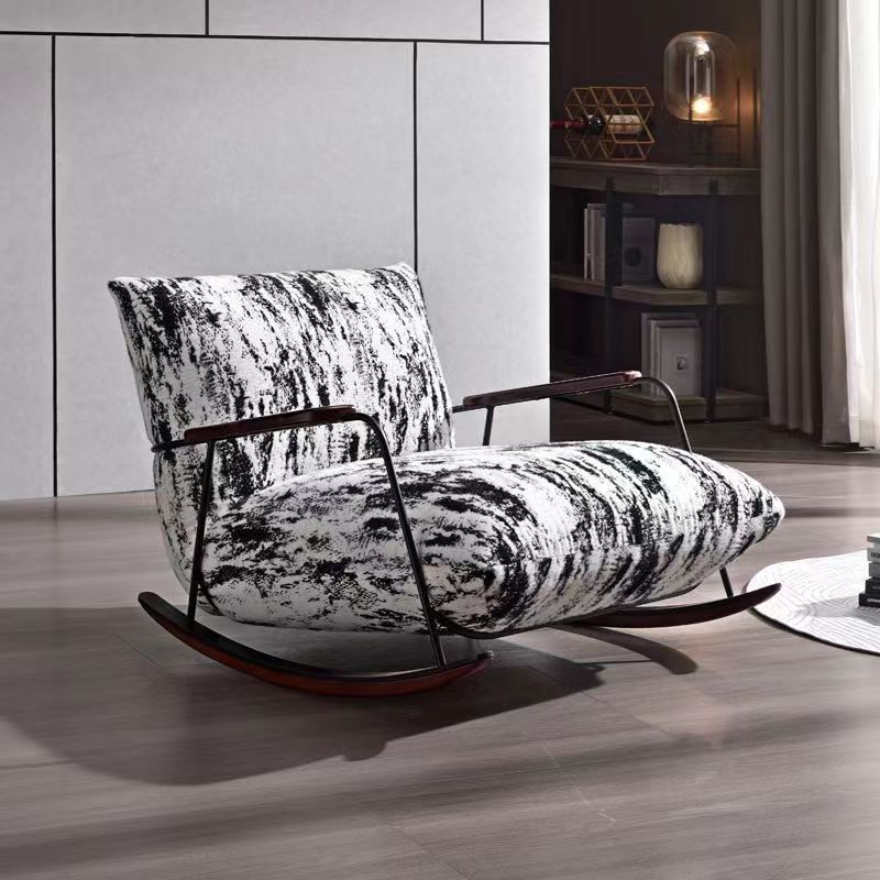 Sofa, French Italian ink, single rocking chair, living room, balcony, lazy lounge chair, home retro rocking lounge chair