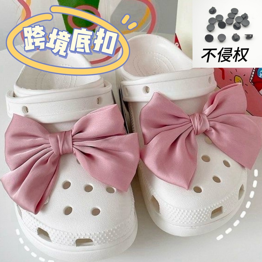 Cross-border Internet-famous Bow Hole Shoes Shoes Flower Outfit Summer Fashion All-match Princess Accessories Decorative Shoe Buckle