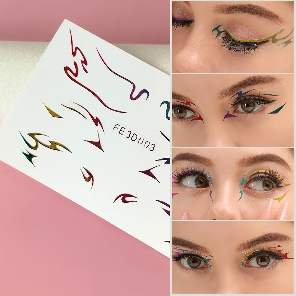 Picture of European and American laser eyeliner stickers 3D relief butterfly eye makeup makeup stickers stage performance tattoo stickers