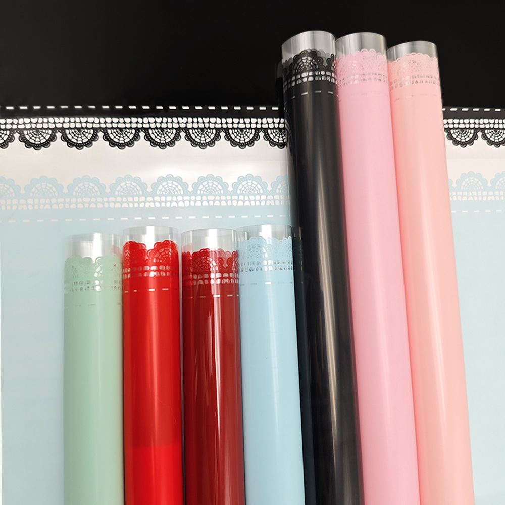 Valentine's Day new petal lace flower bouquet wrapping paper waterproof thickened printed cellophane flower shop materials