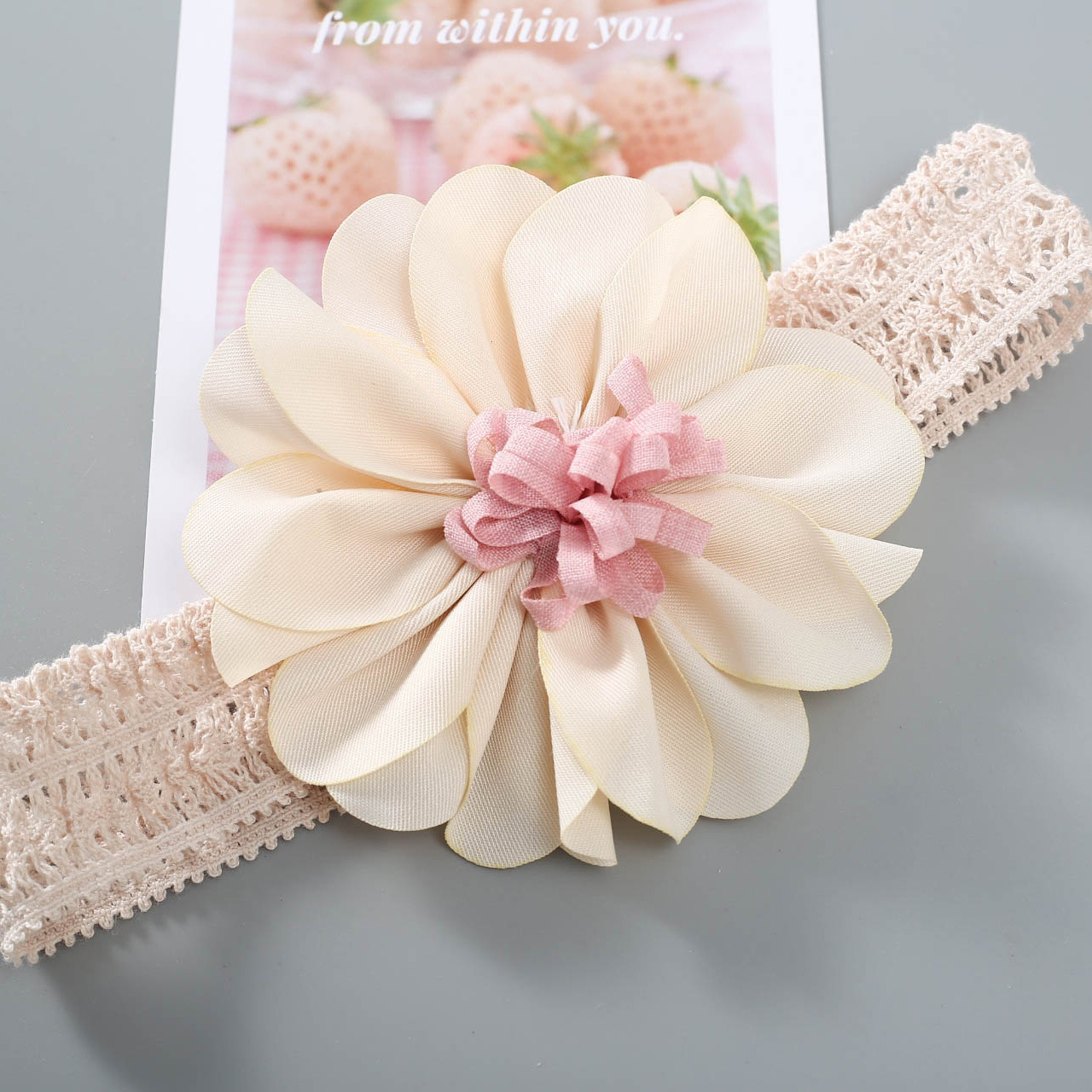 Picture of Korean Style Big Flower Baby Hair Band Female Baby Full Moon Hundred Days Photo Headwear Baby Princess Sweet Hair Accessories
