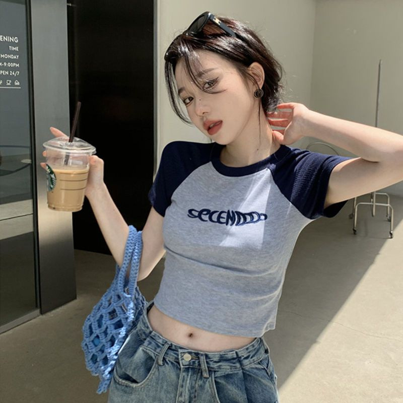 Pure Desire Style Short Student Top Spice Girl Slim-fit 2025 Summer New Short-sleeved T-shirt Women's American-style Design Ins