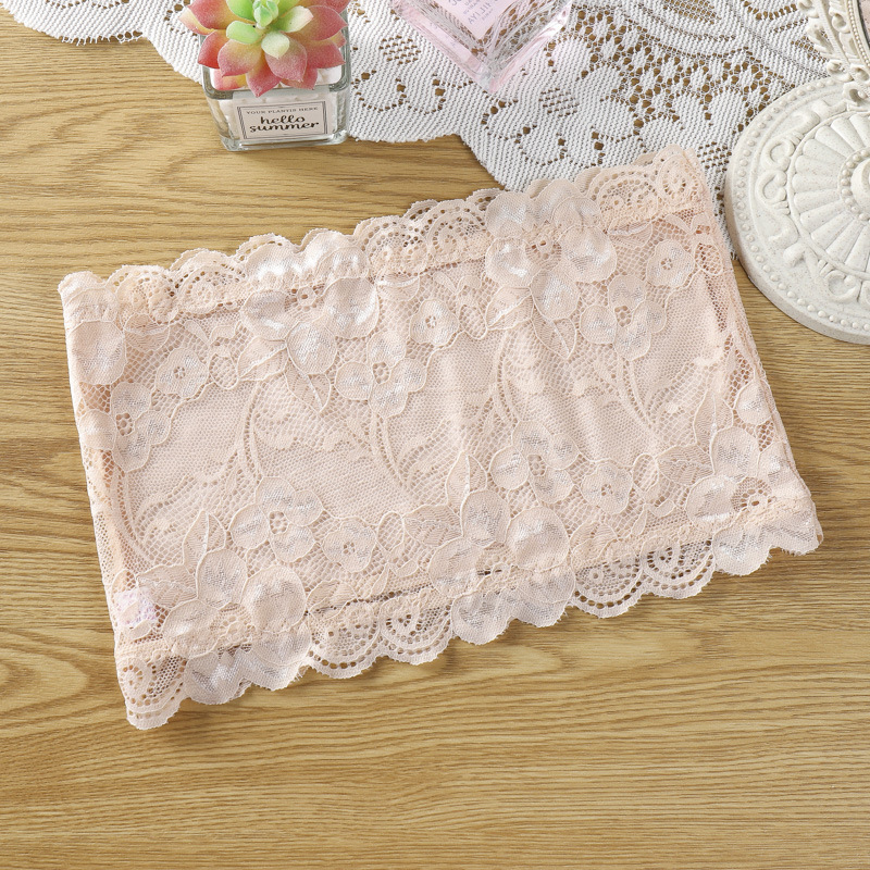 Picture of One-word Wai Lace Back Wrap Breast Strapless Cloth for Girls and Students No Steel Ring Base Sports Inner Wear Outer Wear Underwear for Women