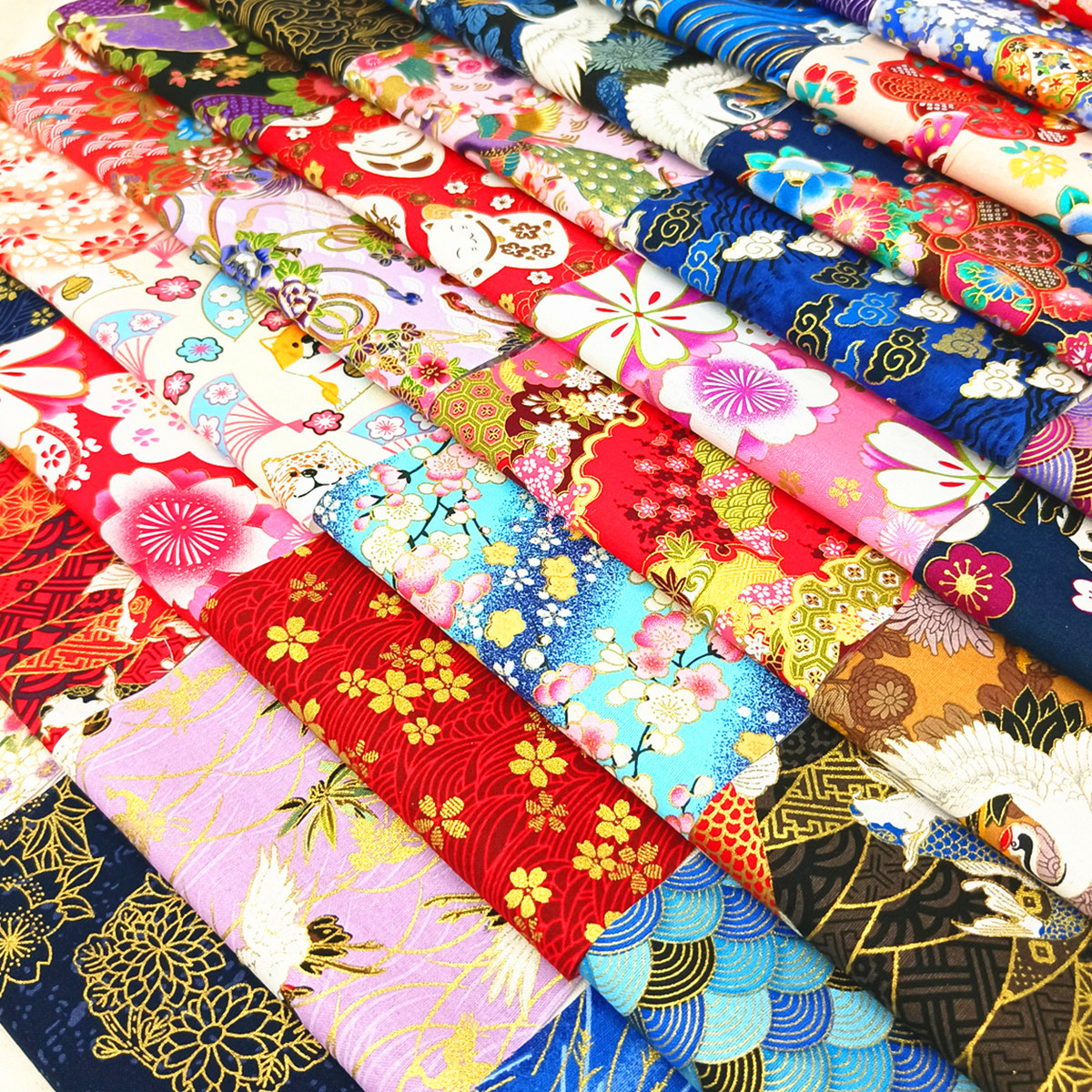 Picture of Pure cotton cotton bronzing cloth group Japanese style DIY handmade baby clothes fabric handmade teaching cloth set