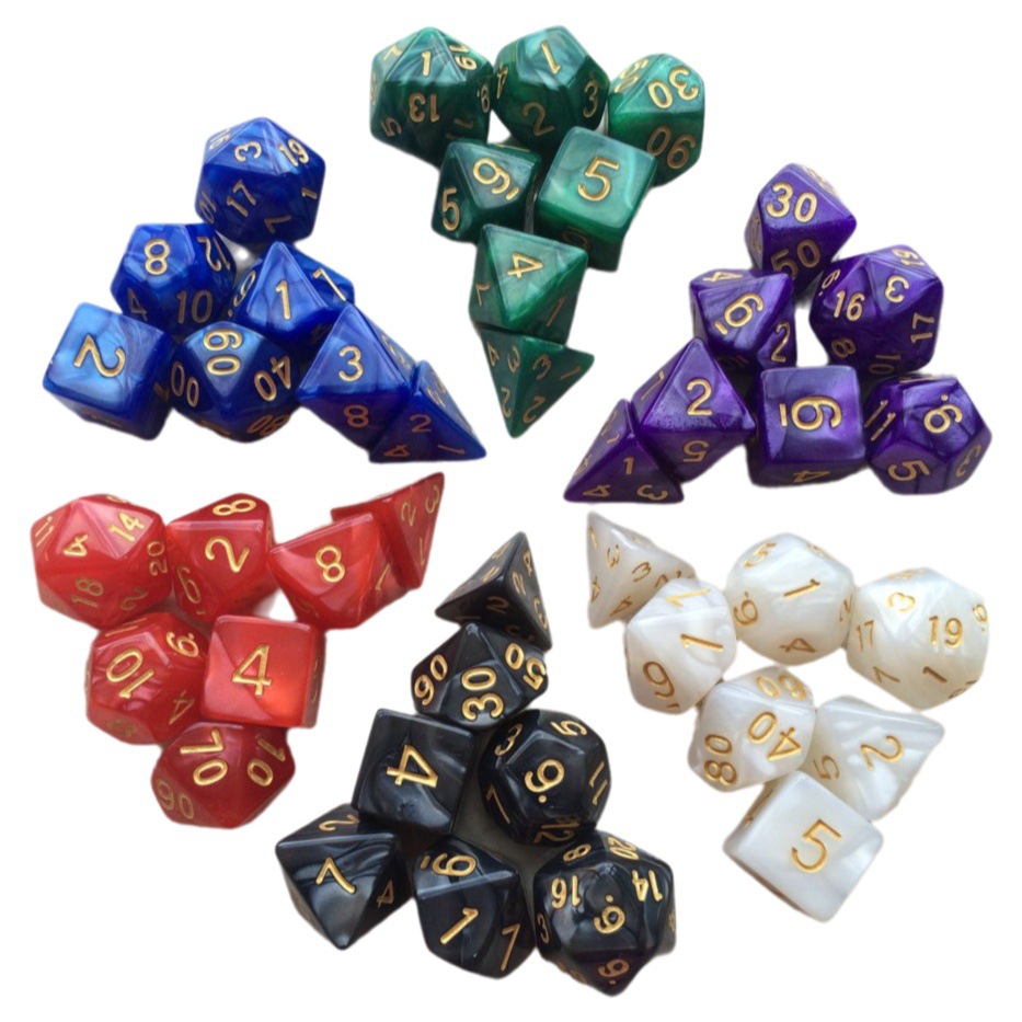 Multi-sided dice seven-piece Dungeons and Dragons table game dice DND sieve TRPG running group Amazon quick sale
