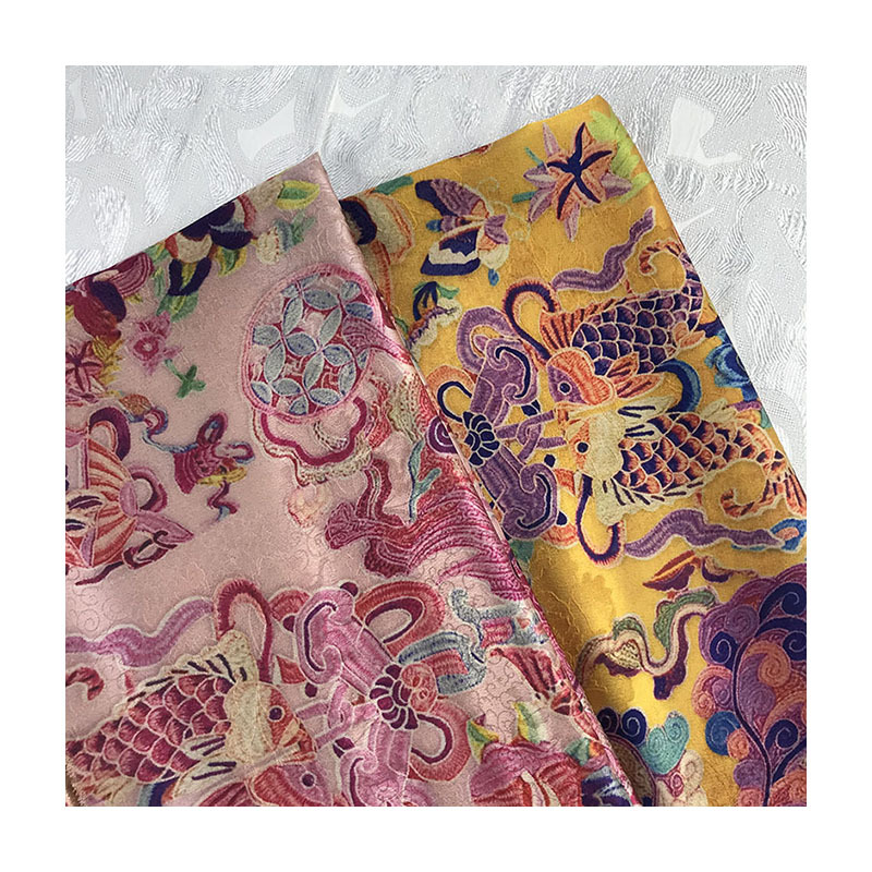 Picture of New Imitation Fragrant Cloud Yarn Double-Sided Digital Jacquard Fabric Spring and Summer Dress Cheongsam Home Wear Han Dynasty Fabric