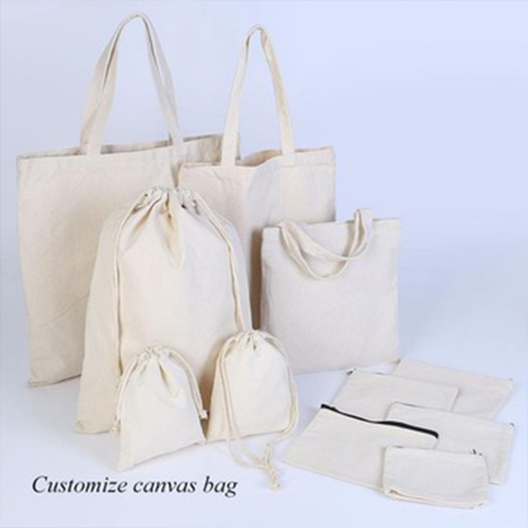 Factory wholesale canvas bag LOGO customizable white cotton canvas portable storage packaging gift shopping