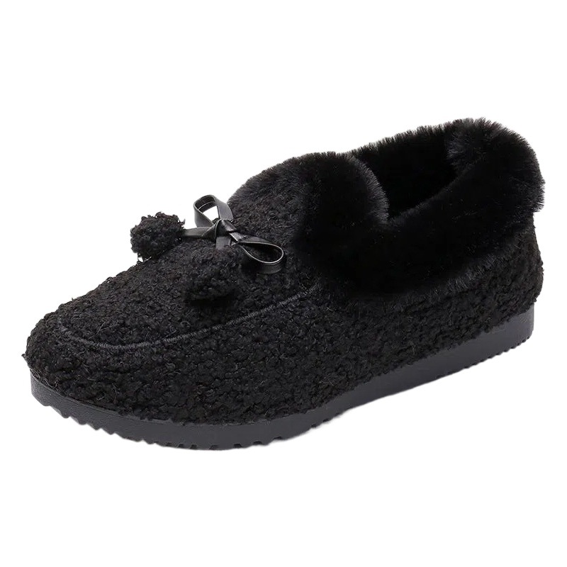 Winter Warm cotton slippers women's indoor thick-soled covered heel home cotton shoes soft-soled furry confinement loafers women's shoes