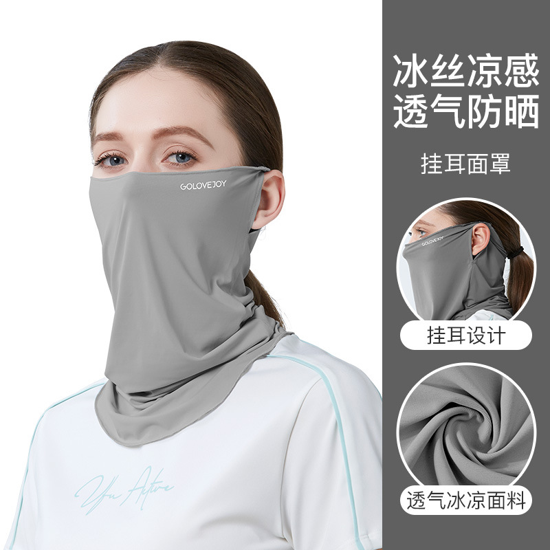 Picture of Summer Outdoor Riding Sunscreen Mask Women's Neck Protection Sunshade Anti-ultraviolet Ice Silk Cold Ear Hanging Mask XTJ27