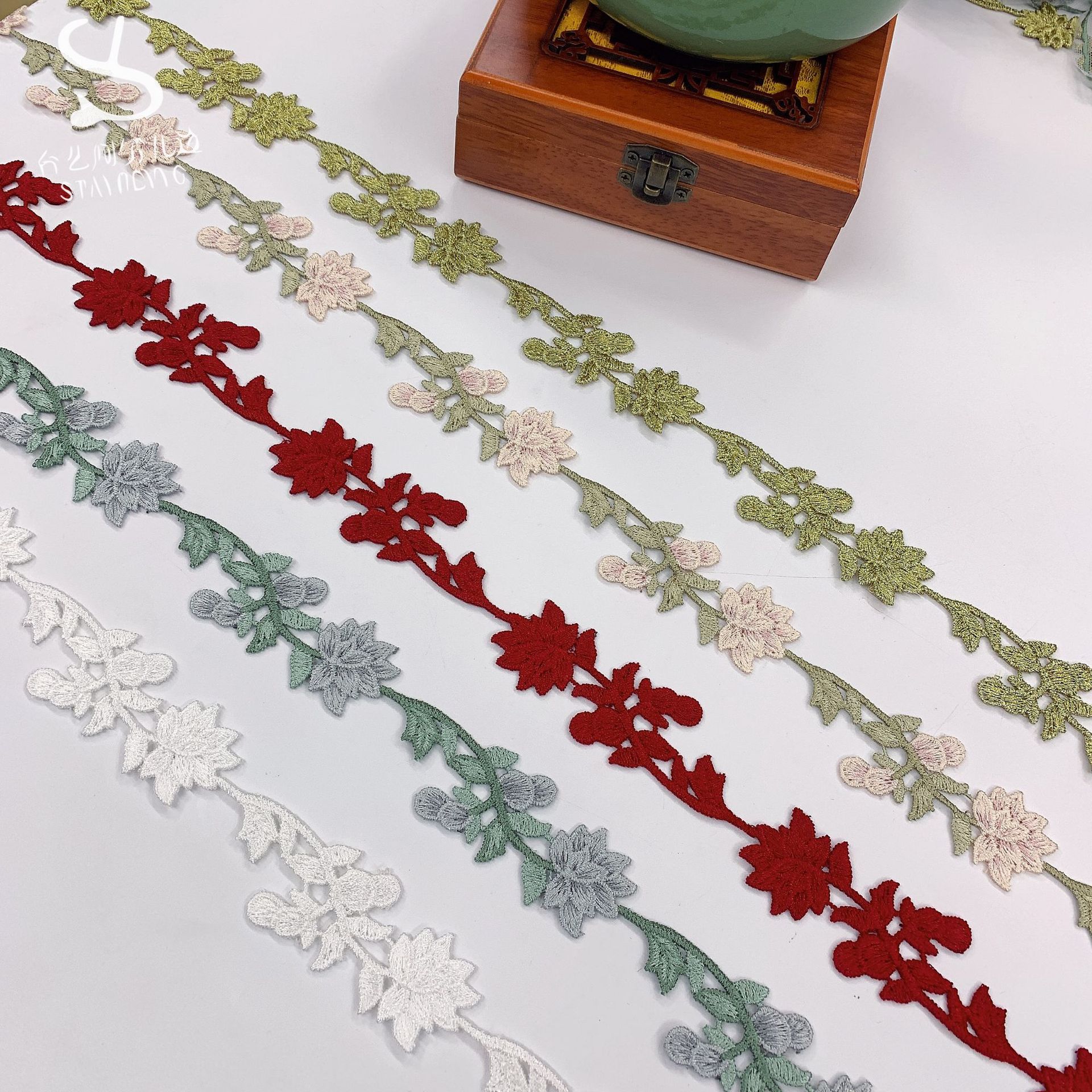 3CM Off-Line Explosions Color Women's Embroidery Stereo Women's Lace Hanfu Dress Embroidery Quality Bar Code Lace