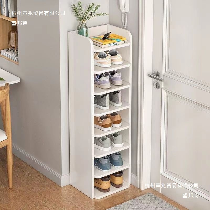 Shoe rack small narrow household door simple dormitory multi-layer partition dustproof storage space-saving shoe cabinet