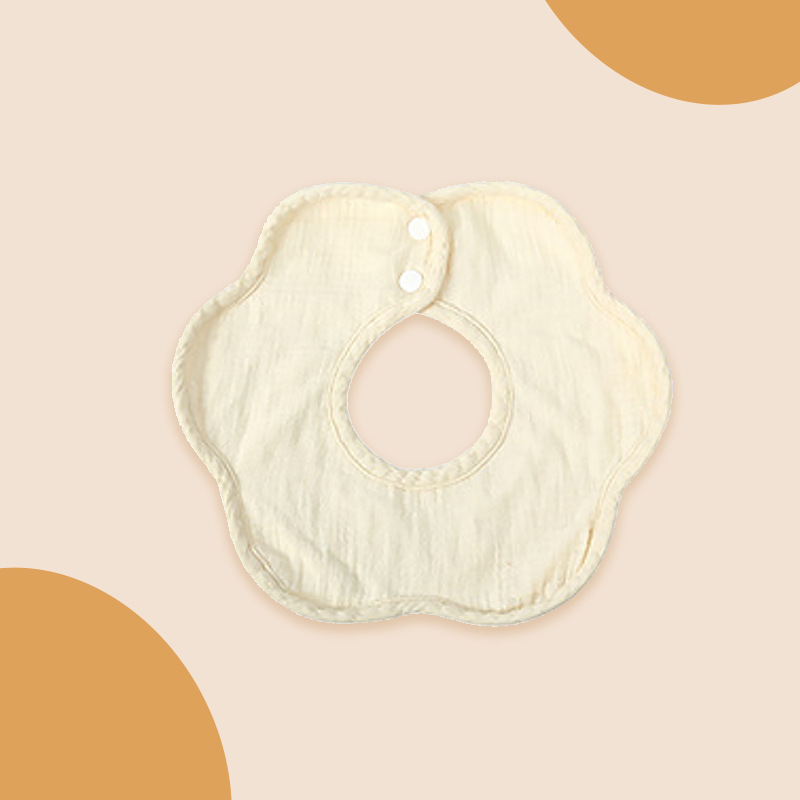 Picture of Gauze Peas Velvet Baby Petal Bib Pure Cotton Baby Sipe Towel Pure Cotton Waterproof Autumn and Winter Thickened Newborn Bib
