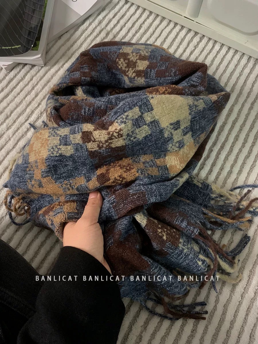 Picture of Cross-border solid color new imitation cashmere scarf women's autumn and winter thickened warm shawl solid color student scarf men's wholesale