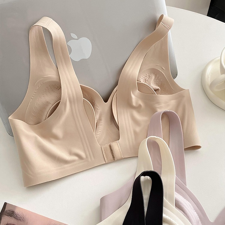 Picture of Big Chest Small Underwear Women's Ultra-thin Soft Support Non-marking Full Cup for Paramelia Rabbit Ear Cup plus size Bra Summer